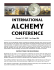 Conference Program - International Alchemy Conference