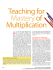 Teaching for of Multiplication Mastery