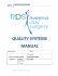 QUALITY SYSTEMS MANUAL RDS