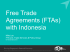 Free Trade Agreements (FTAs) with Indonesia