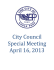 City Council Special Meeting April 16, 2013