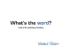 What`s the word?