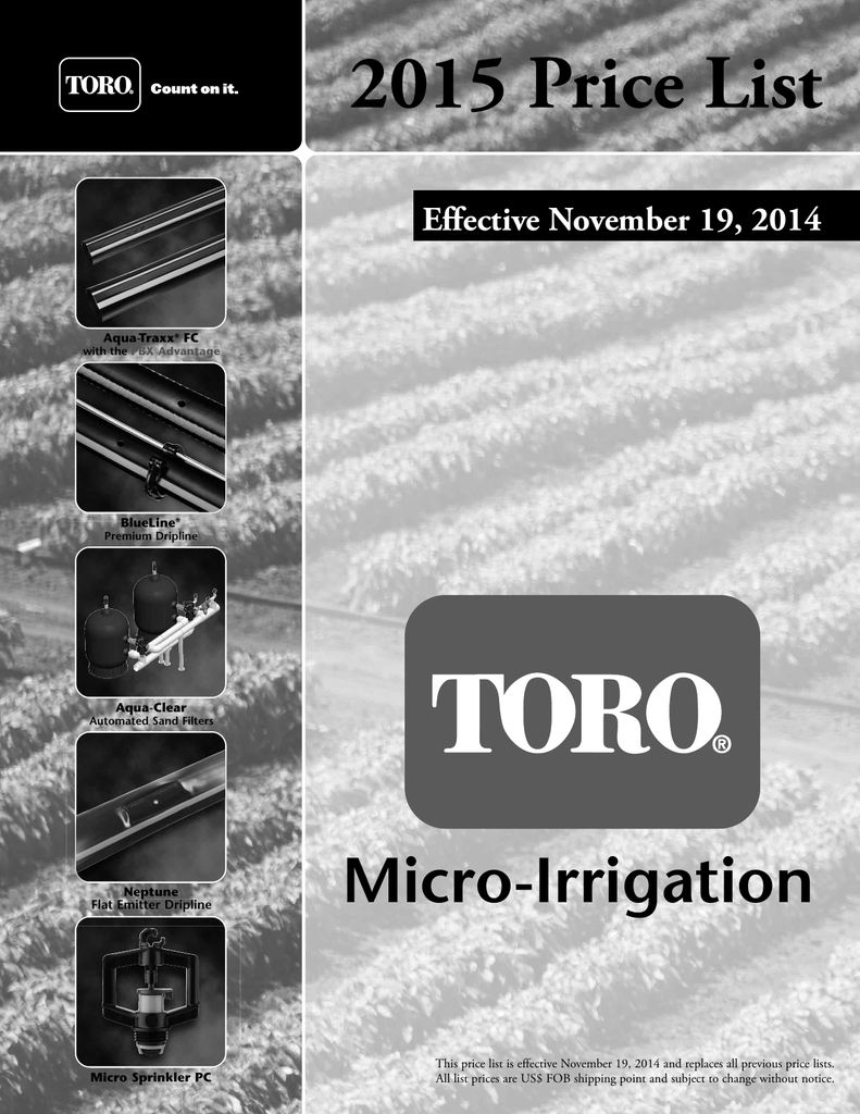 Toro Aquatraxx 5/8" Drip Tape Irrigation Line 8" 0.67GPM 15MIL 4000FT 0.27GPH 