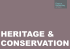 Heritage and Conservation brochure
