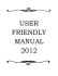 USER FRIENDLY MANUAL 2012