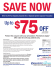75 SAVE NOW $ OFF