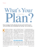 Plan? What’s Your