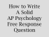 How to Write A Solid AP Psychology Free Response