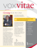 Vox Vitae | Newsletter | Dept. of Psychology UM School of Medicine